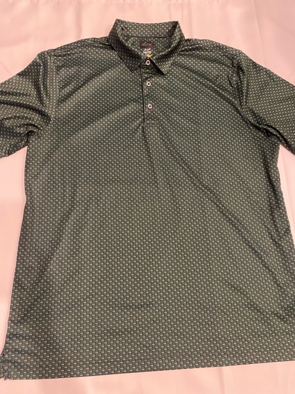 Greg Norman Collection Men's XL Green Patterned Polo/Golf Shirt